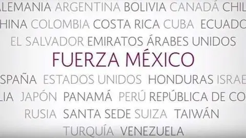 Una captura del vídeo editado por México en agradecimiento a la ayuda internacional recibida.
