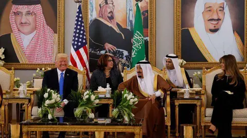 Donald Trump y el rey Salman, durante la visita del presidente de EEUU a Arabia.