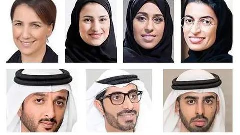 Algunos de los jóvenes ministros que se han incorporado al Gabinete de Emiratos.