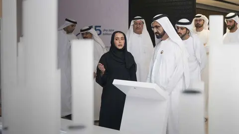 Sehikh Mohammed bin Rashid Al Maktoum, durante el lanzamiento de la iniciativa 'Un millón de programadores árabes'. 