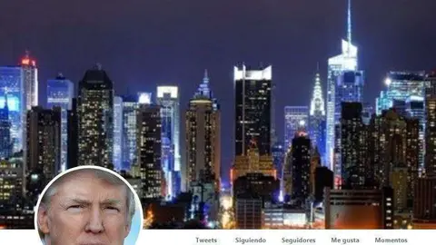 Una captura de pantalla de la cuenta de Donald Trump en Twitter.