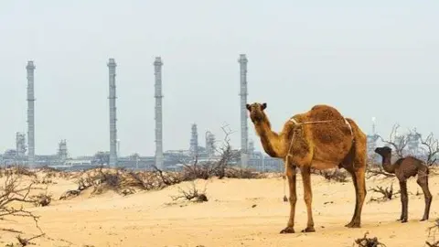 Una refinería de la petrolera Saudi Aramco.