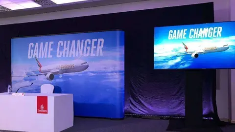 Pabellón de Emirates en Dubai Airshow 2017. (Twitter)