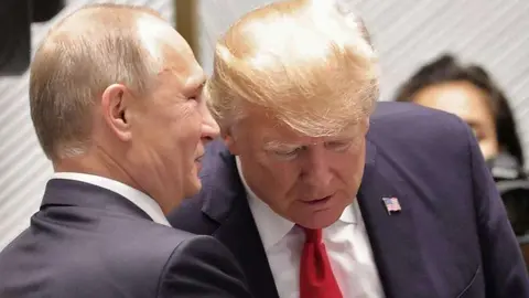 Trump y Putin, durante un encuento. (Fuente externa)