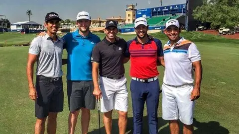 Los cinco golfistas españoles en Dubai.