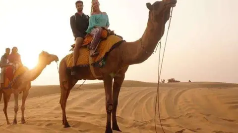 La última foto tomada en la India del joven argentino fallecido.
