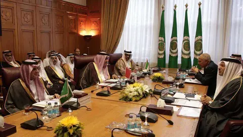 Un momento de la reunión de la Liga Árabe en El Cairo.