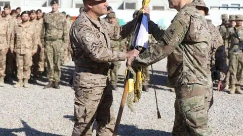 Militares españoles en la base Gran Capitán en Irak.