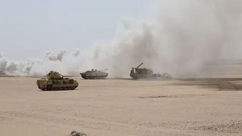 Un momento del ejercicio militar conjunto entre EAU y EEUU.
