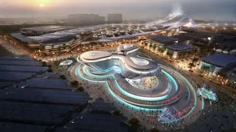 Una maqueta de la futura Expo 2020 de Dubai.
