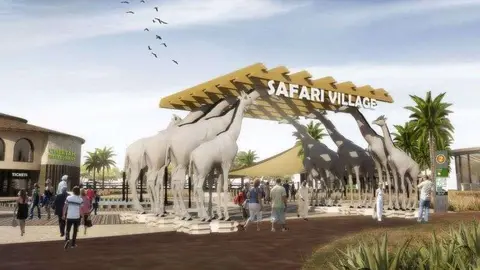 Uno de los recintos en Dubai Safari Park.