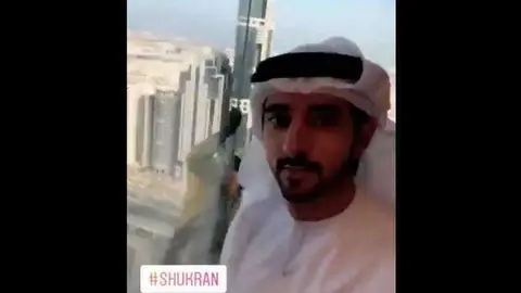 Captura de pantalla del vídeo subido a Twitter por el jeque Hamdan.