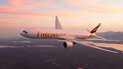Un avión de la aerolínea Emirates Airlines. 