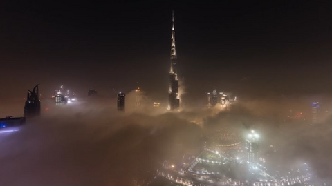 Uno de los espectaculares planos del vídeo publicado por Sheikh Hamdan en Dubai. (@faz3)