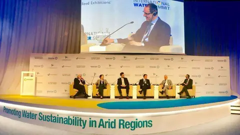 José Enrique Bofill durante su participación en el panel de la Cumbre Internacional de Agua. (Cedida)