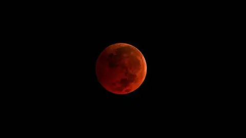 Foto de la Nasa de la superluna de sangre azul. 