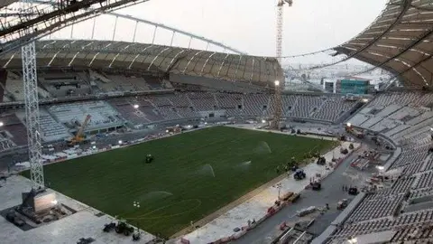 Uno de los estadios en construcción para el Mundial de Qatar.