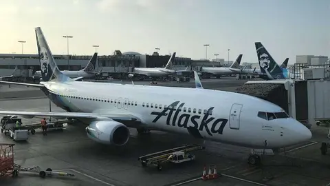 Un avión de Alaska Airlines.