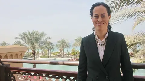 Paulina Terrazas, durante la Cumbre Mundial del Gobierno celebrada en Dubai. (EL CORREO)