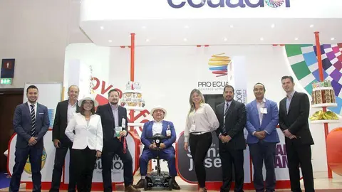 Empresas participantes en el pabellón de Ecuador durante la feria Gulfood 2018. (ELCORREO)