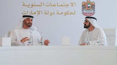 Los líderes emiratíes Sheikh Mohammed bin Zayed y Sheikh Mohammed bin Rashid. (WAM)