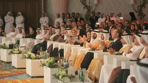 Personalidades durante la inauguración del II Foro Empresarial Global Latinoamericano que se desarrolla en Dubai. (EL CORREO)