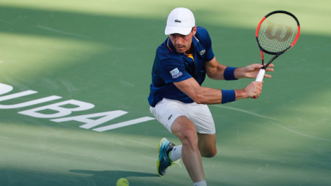 El español Roberto Bautista durante la primera ronda del Dubai Duty Free. (Dubai Duty Free Tennis Championships)