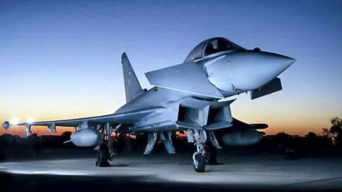  Un modelo del avión Eurofighter Typhoon.