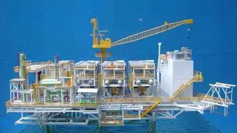 Una plataforma petrolera en Bunduq en el emirato de Abu Dhabi.