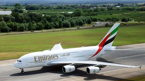Un avión de Emirates Airlines.