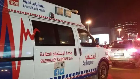 Una ambulancia del equipo de Dubai. (EL CORREO)