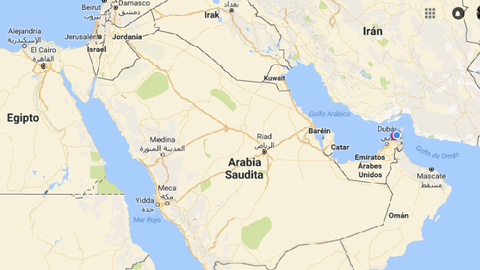 Imagen en el mapa de Arabia Saudita. 
