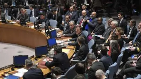 Miembros del Consejo de Seguridad de la ONU durante su sesión del pasado 28 de marzo. (Evan Schneider, ONU)