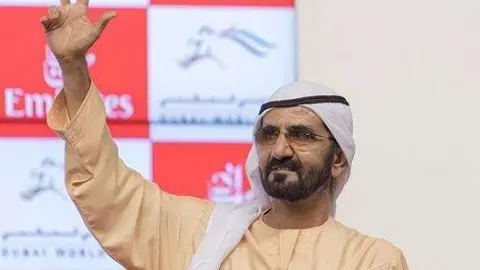 El gobernante de Dubai, tras una victoria ecuestre. (Fuente externa)