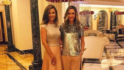 La esposa de Eric, Lara Trump, publicó una foto suya (derecha) de la fiesta de bodas femenina.