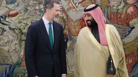 Felipe VI ha recibido este jueves al príncipe Mohammed bin Salman en el palacio de La Zarzuela. (Casa de S.M. el Rey)