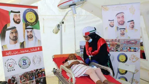 Médicos voluntarios de Emiratos y Sudán prestarán atención sanitaria a mujeres y niños en el nuevo hospital de campaña Sheikha Fátima en River Nile.