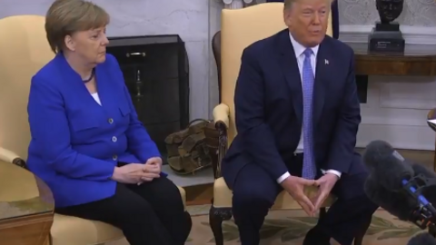 Angela Merkel y Donald Trump, durante su encuentro de este 27 de abril en la Casa Blanca. (The White House)