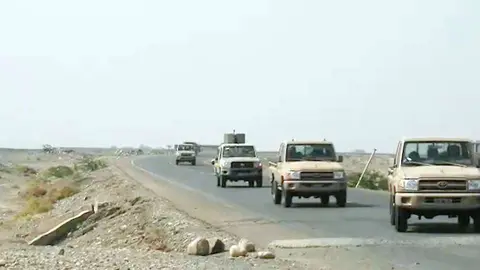 Vehículos de la Resistencia Yemení. (WAM)