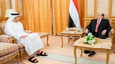 El presidente de Yemen y el ministro de Exteriores de EAU.