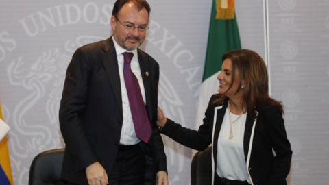 Los cancilleres de México y Colombia. (EL UNIVERSAL)