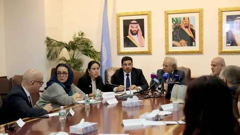 La embajadora de Emiratos Árabes en la ONU, Lana Zaki Nusseibeh, durante su intervención del jueves en Nueva York. (WAM)
