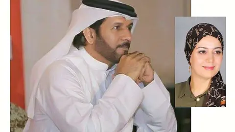 El poeta Mhammad Alburaiki y la traductora Hajer Kefi. 