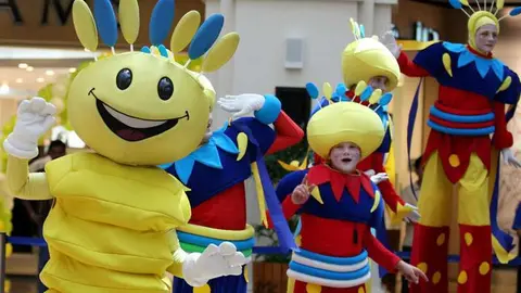 La mascota del festival Dubai Summer Surprises. 