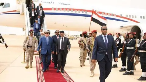 El presidente de Yemen llega Al Mahrah.