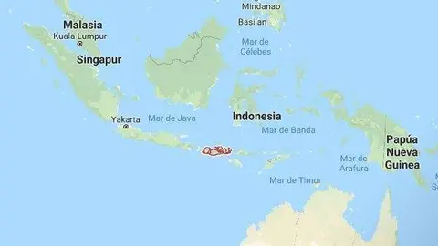 En rojo el lugar donde se ha producido el terremoto.