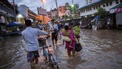 Las lluvias han provocado inundaciones en Kerala.