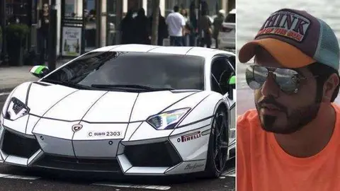 El influyente de Dubai y su automóvil.