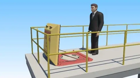 Captura del vídeo de evacuación anti incendios.