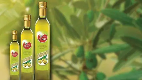 Aceite de oliva comercializado en Emiratos Árabes.